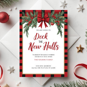 Tarjeta de Navidad de nueva dirección Mudanza