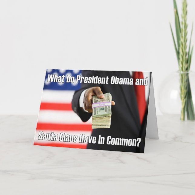 Tarjeta de Navidad de "Obama Claus" Obama (Anverso)