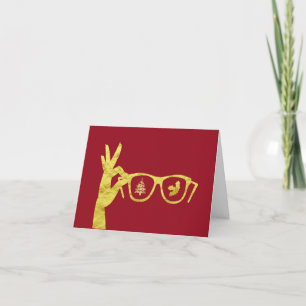 Tarjeta de Navidad de Optometrista de Silueta de G