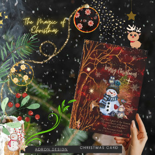 Tarjeta de Navidad de oro rojo