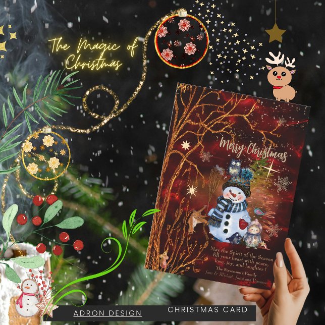 Tarjeta de Navidad de oro rojo (RED GOLD Merry Christmas Holiday Card)