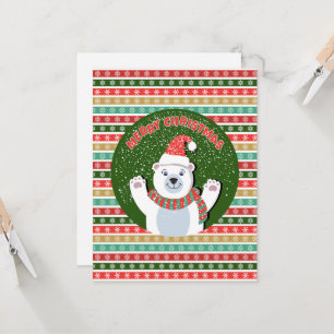Tarjeta de Navidad de osito de peluche para person