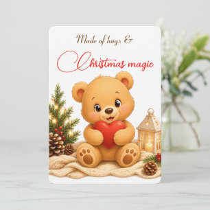 Tarjeta de Navidad de Osito de Peluche Suave