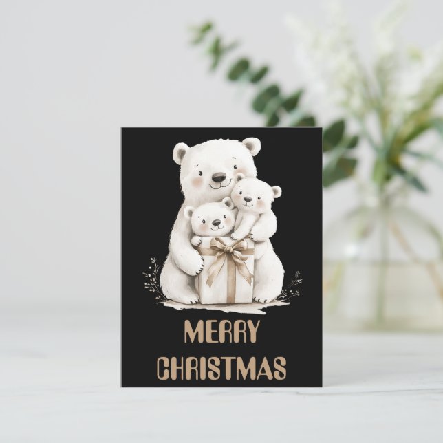 Tarjeta de Navidad de Oso Polar (Anverso de pie)