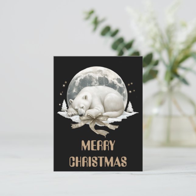 Tarjeta de Navidad de Oso Polar (Anverso de pie)