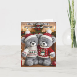 Tarjeta de Navidad de Osos Festivos - Amigo Maravi