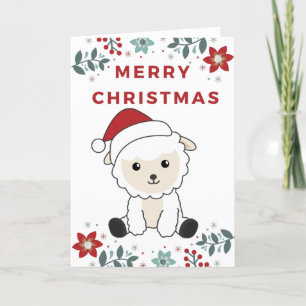 Tarjeta de Navidad de ovejas Animales de invierno