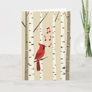 Tarjeta de Navidad de Pájaro con Cresta