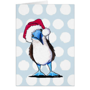 Tarjeta de Navidad de Pájaro de Pie Azul