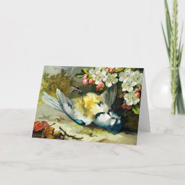 Tarjeta de Navidad de pájaro muerto victoriana