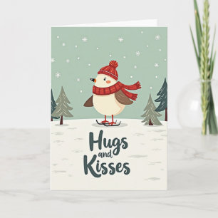 Tarjeta de Navidad de Pájaro Patinando Caprichoso