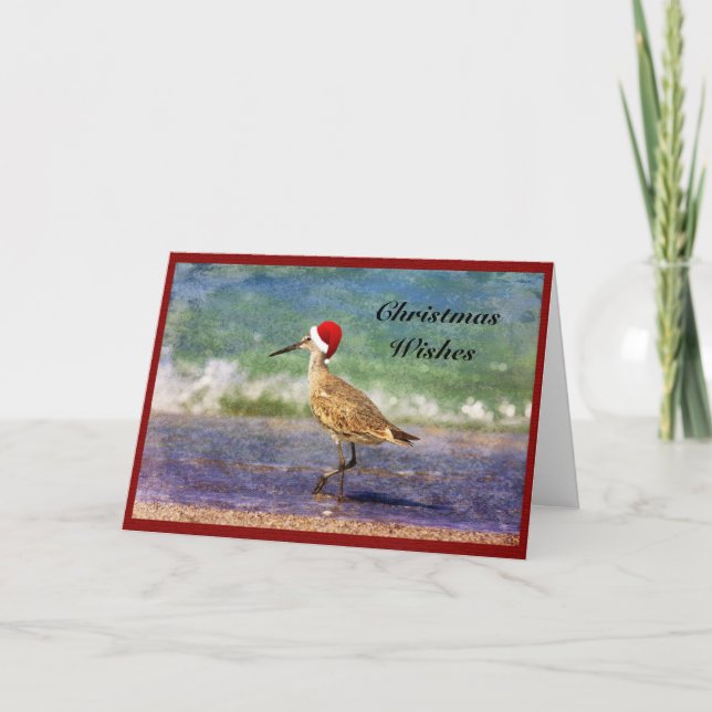 Tarjeta de Navidad de Pájaro Santa Lindo en la Pla (Anverso)