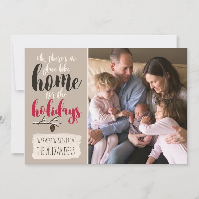 Tarjeta de Navidad de pájaros 'Hogar para las fies (Anverso)