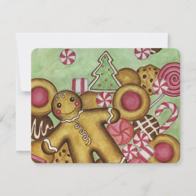 Tarjeta de Navidad de Pan de Jengibre (Anverso)