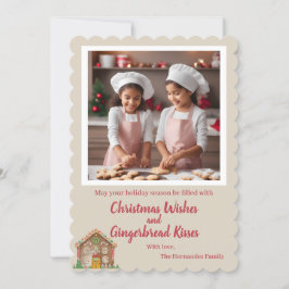Tarjeta de Navidad de Pan de Jengibre con Foto Per