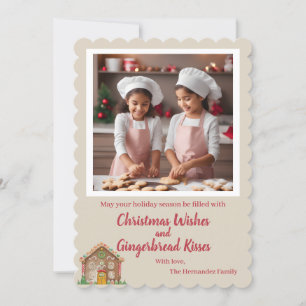 Tarjeta de Navidad de Pan de Jengibre con Foto Per