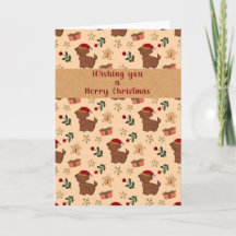 Tarjeta de Navidad de Pan de Jengibre Santa Cachor