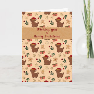 Tarjeta de Navidad de Pan de Jengibre Santa Cachor
