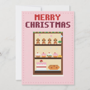 Tarjeta de Navidad de Panadería con Arte en Píxele
