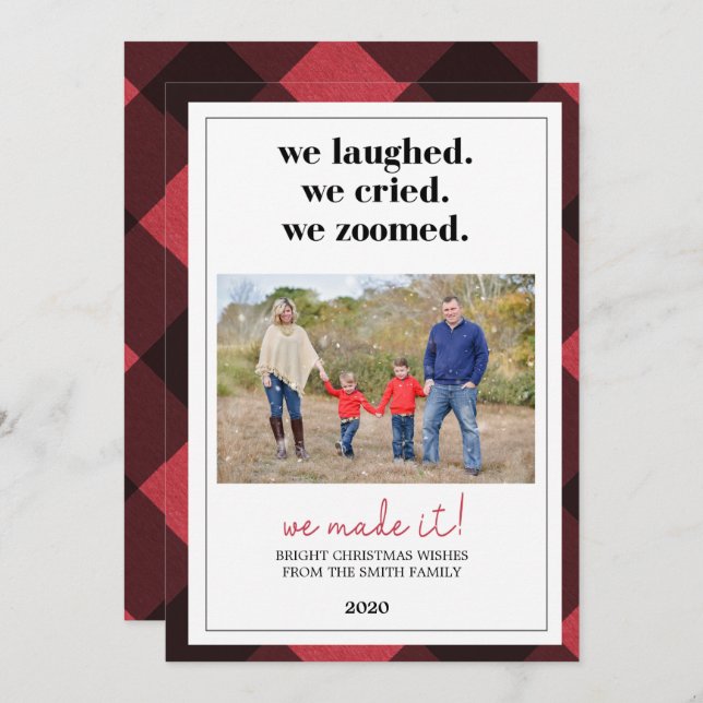 Tarjeta de Navidad de pandemia, Tarjeta de Navidad (Anverso / Reverso)