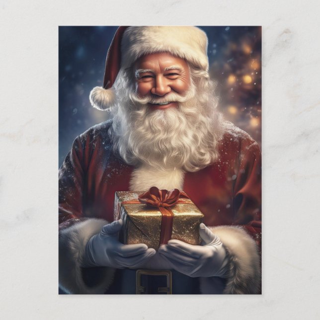 Tarjeta de Navidad de Papá Noel (Anverso)