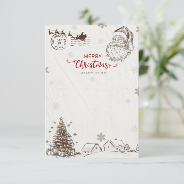 Tarjeta de Navidad de Papá Noel 🎅 (Anverso de pie)