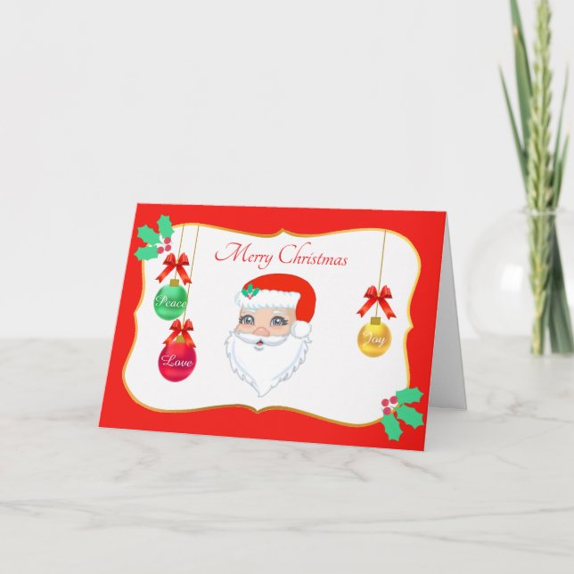Tarjeta de Navidad de Papá Noel (Anverso)