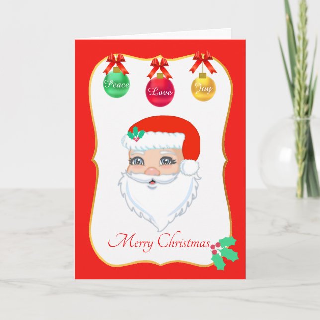 Tarjeta de Navidad de Papá Noel (Anverso)