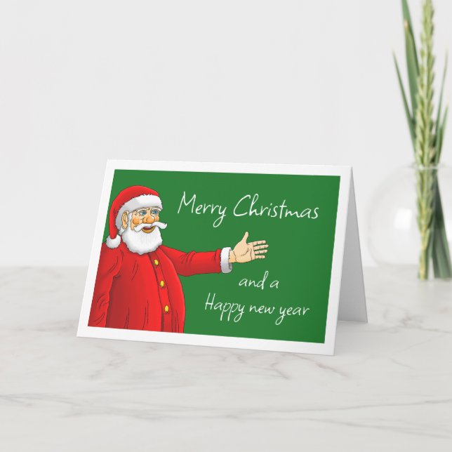 Tarjeta de Navidad de Papá Noel (Anverso)
