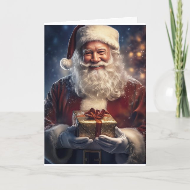 Tarjeta de Navidad de Papá Noel (Anverso)