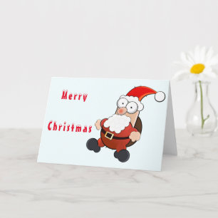 Tarjeta de Navidad de Papá Noel con regalo para ti