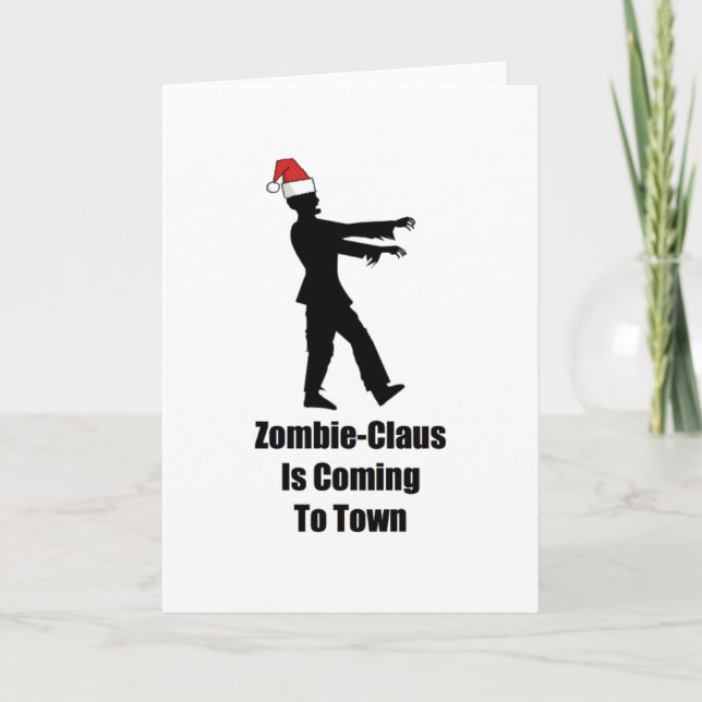 Tarjeta de Navidad de Papá Noel del zombi (Anverso)