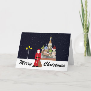 Tarjeta de Navidad de Papá Noel en Moscú