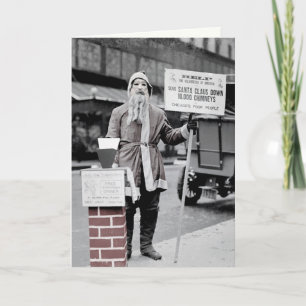 Tarjeta de Navidad de Papá Noel espeluznante