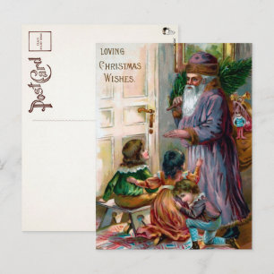 Tarjeta de Navidad de Papá Noel espeluznante victo