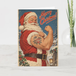Tarjeta de Navidad de Papá Noel musculoso | Divert