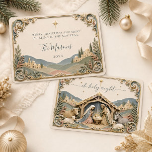 Tarjeta de Navidad de papel 3D Escena de la Nativi