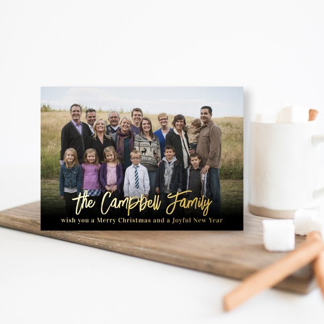 Tarjeta de Navidad de papel de aluminio de alegría (Subido por el creador)