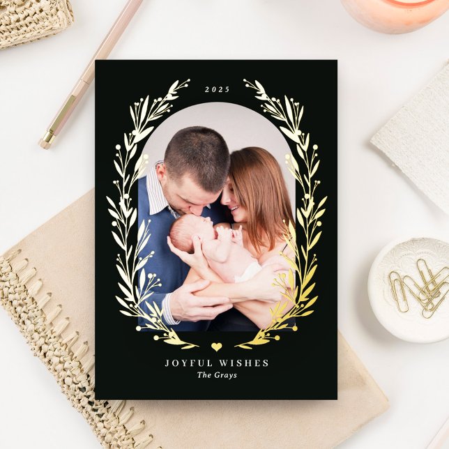 Tarjeta de Navidad de papel de aluminio Floral Bli (Subido por el creador)