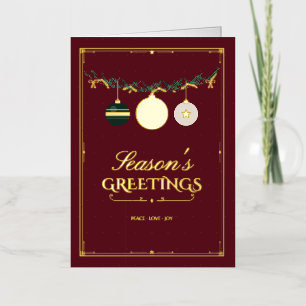 Tarjeta de Navidad de Papel de Estaño con Saludos