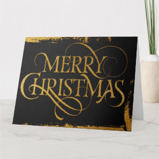 Tarjeta de Navidad de papel de oro de lujo | Glamo