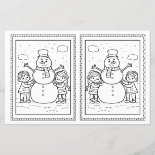 Tarjeta de Navidad de papel para colorear de niños