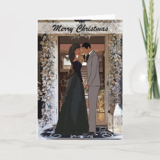 Tarjeta de Navidad de Pareja Afroamericana