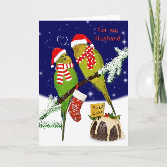 Tarjeta de Navidad de pastel de semillas MARIDO (Anverso)