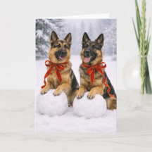 Tarjeta de Navidad de Pastor Alemán