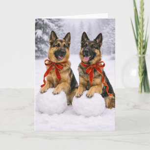 Tarjeta de Navidad de Pastor Alemán