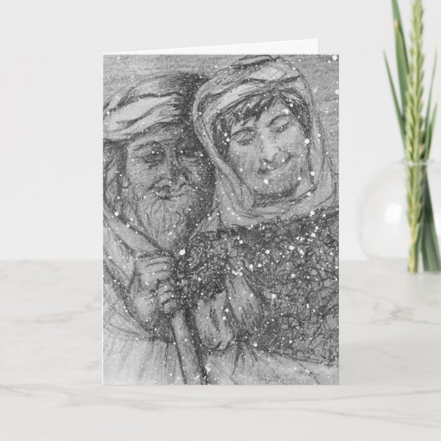 Tarjeta de Navidad de pastores de dibujo de arte d (Anverso)