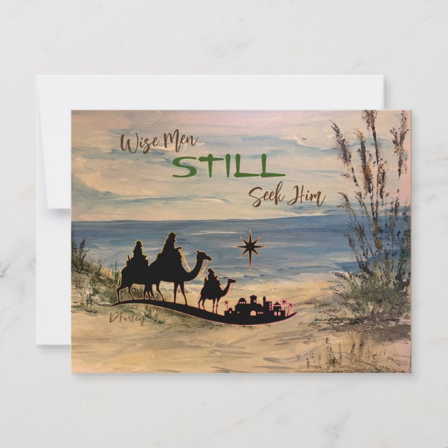 Tarjeta de Navidad de pastos marinos (Anverso)