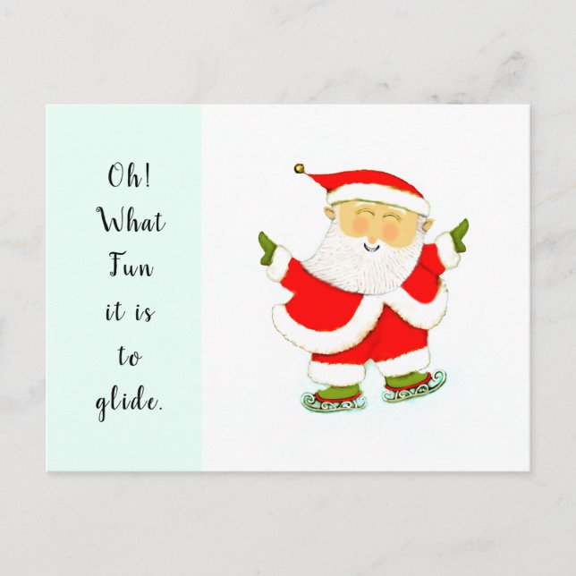 tarjeta de Navidad de patinaje sobre hielo (Anverso)