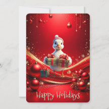 Tarjeta de Navidad de pato lindo de Navidad